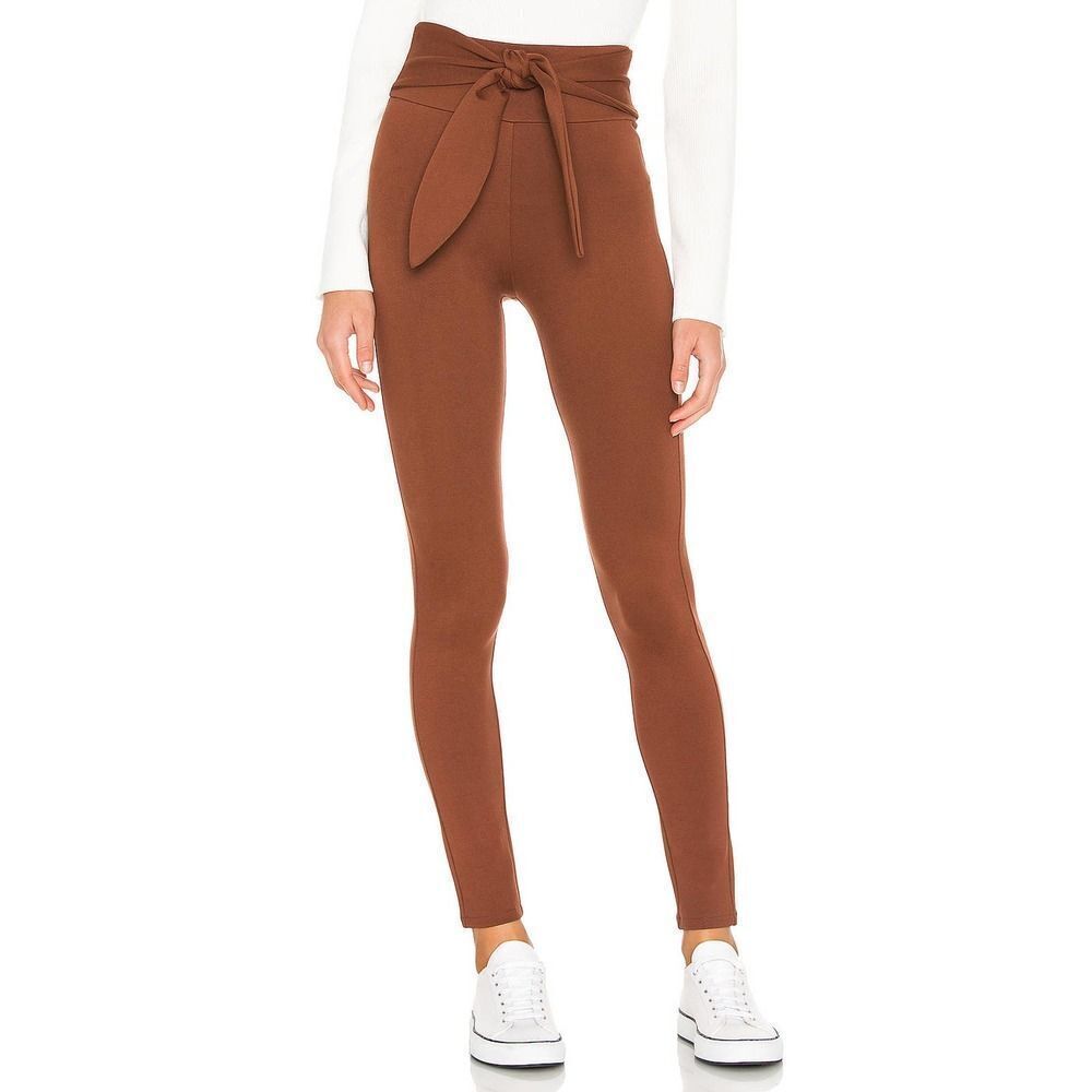 Revolve LPA Wander high waist brown legging Tie waist skinny cut NWT Womens M